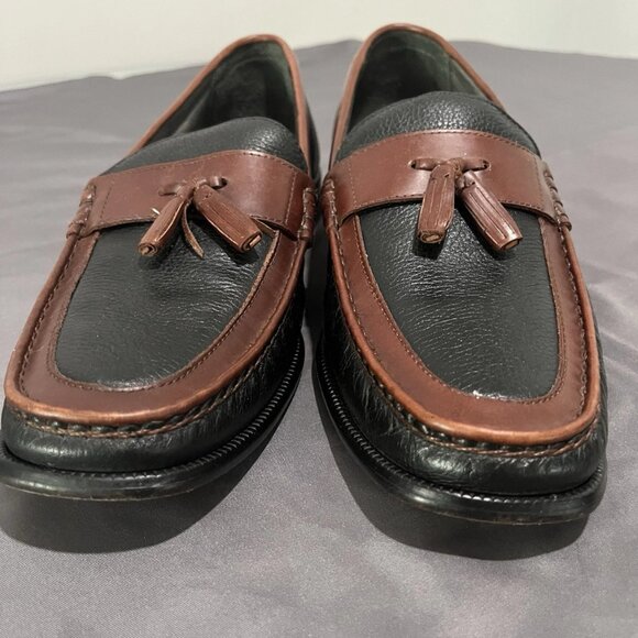 Florsheim Loafers Mens Size 12D Shoes Slip On Pebble Leather Tassel Two Tone - Picture 8 of 9